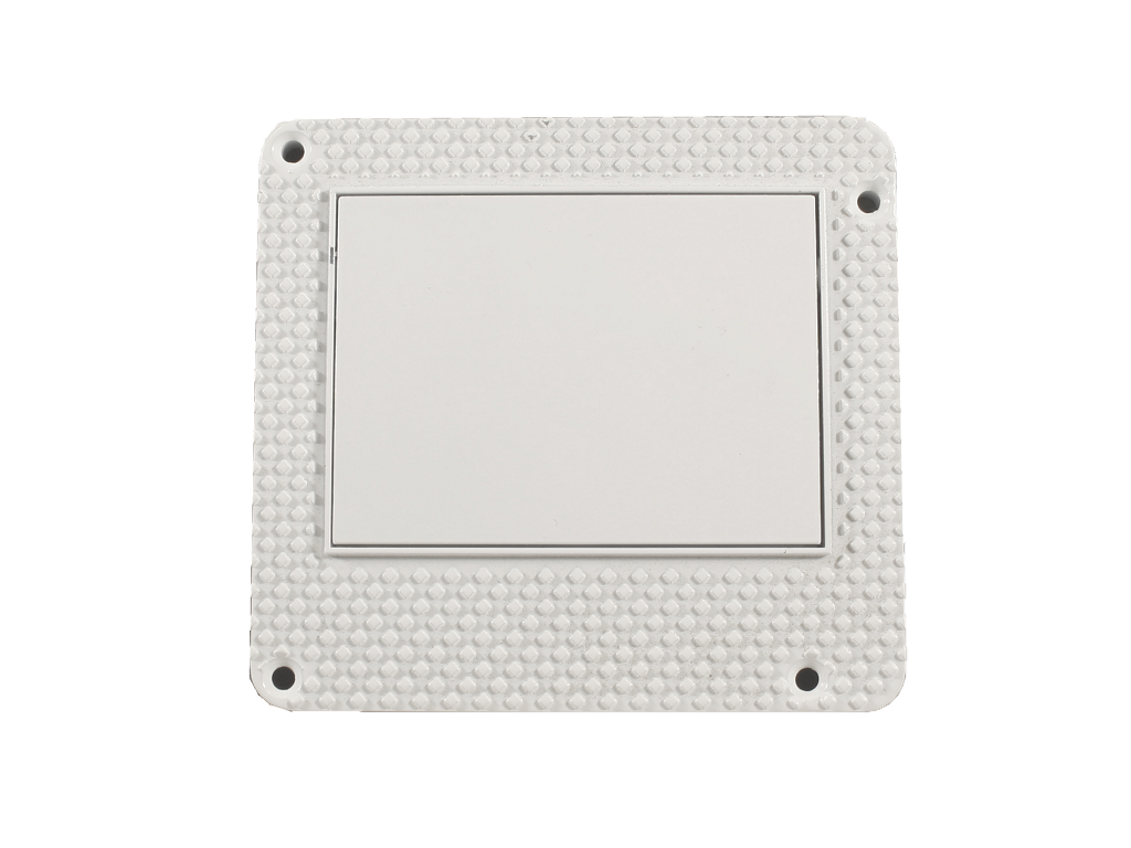 Maniglia Incasso Rettangolare Porta Scorrevole/Battente Atomo nottolino chiusura a Toppa mm.122x113 da Verniciare | Saletta - immagine 7